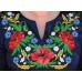 Embroidered dress Plus Size "Ukrainian Charm" navy